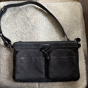 Coach Black and Silver Crossbody Bag